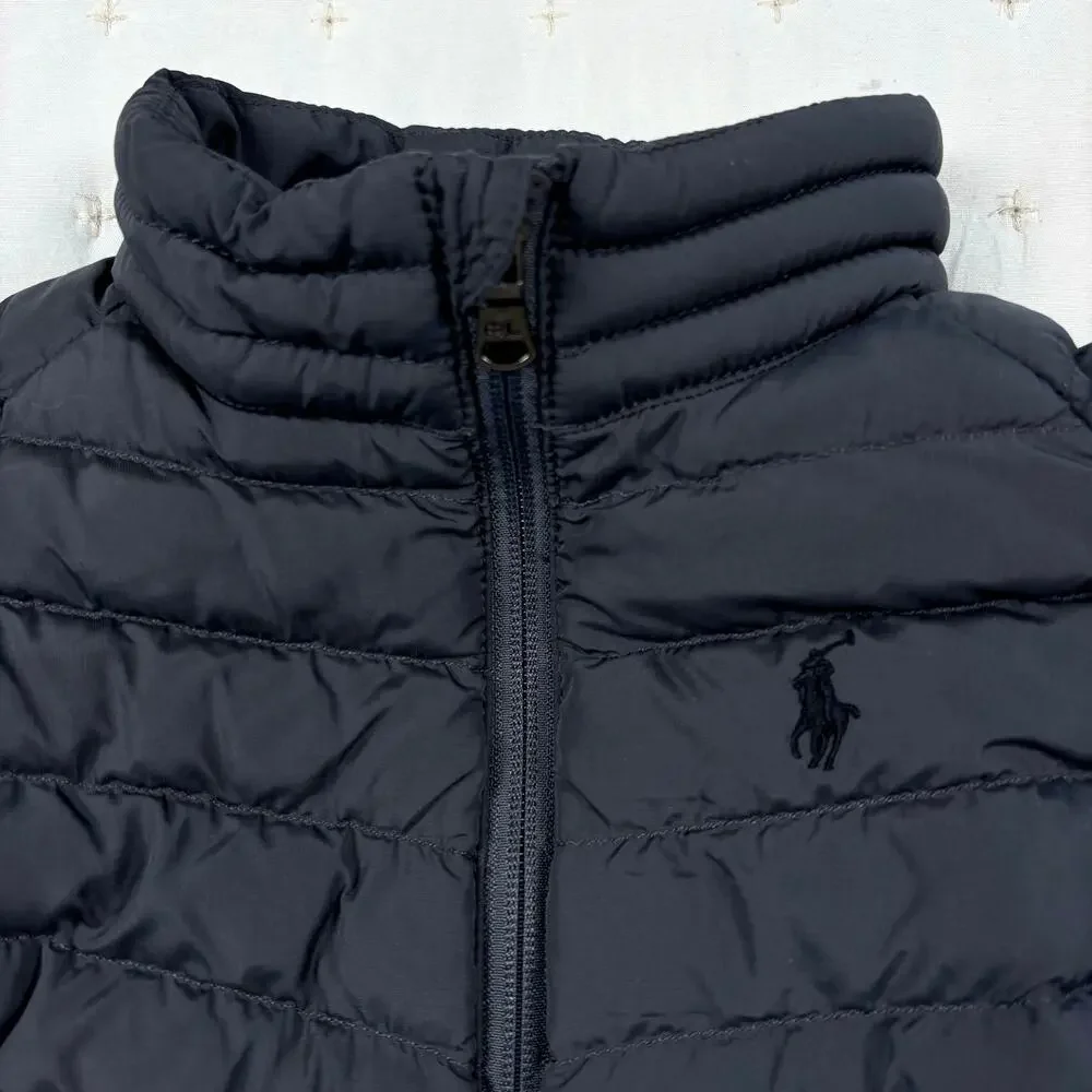 Ralph Lauren Puffer Coat Boys/Girls 24M Gray Quilted Jacket Preppy Pony